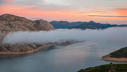 Tranquility at the Riaño Reservoir at the foot of the Picos de Europa
