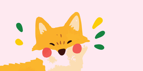 A joyful, friendly cartoon fox is a delightful and playful character, perfect for children's illustrations or adding a touch of whimsy to any project.