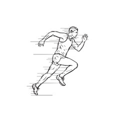 Running male figure sketch - runner man silhouette - runner man vector - runner man doodle - running illustration - runner man line art

