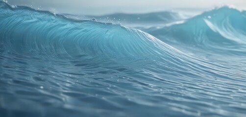 Subtle ripples in dreamy blue abstract wave texture, soft focus, serene , background, wave