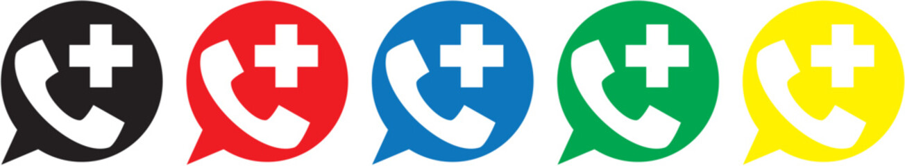 Obraz premium Emergency call icon. SOS emergency call. Emergency message. SOS icon. Emergency hotline. Call 911. Hotline concept. First aid. Vector illustration.