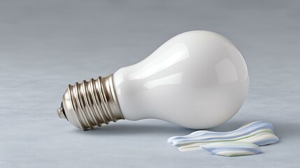 Light Bulb with Swirling Paint Design