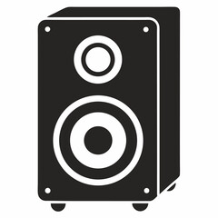 Music speaker black vector on white background.