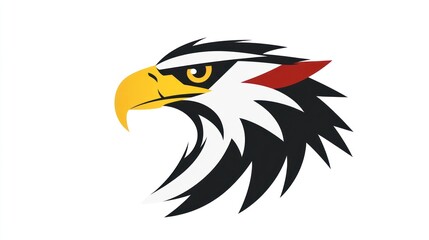 Obraz premium Eagle head profile, stylized graphic, white background, possible use in logo design