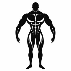 Human body anatomy black vector on white background.