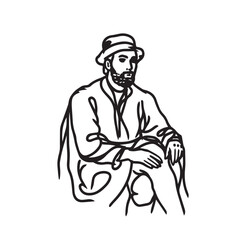 Clean runner man profile – runner man silhouette – runner man vector – runner man doodle – running illustration – runner man line art

