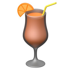 Orange Juice 3D icon on transparent