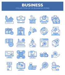 Collection of 25 Business Icons. Marketing. Finance. and Logistics