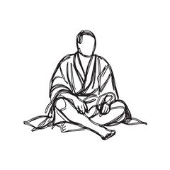 Runner man in motion sketch – runner man silhouette – runner man vector – runner man doodle – running illustration – runner man line art

