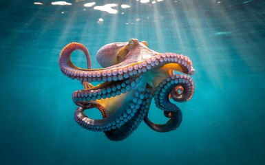 Octopus, Octopus in Ocean, Octopus Photography - Beautiful Octopus Swimming, Underwater Octopus, Ocean Octopus, Tentacles Octopus, Colorful Octopus, Octopus in Nature, Stunning Octopus