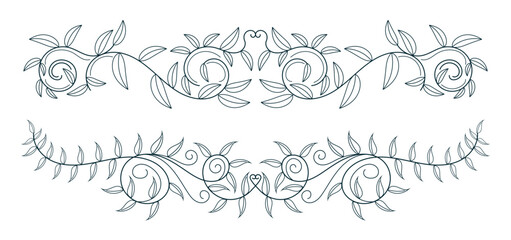 Set Floral wedding ornament 