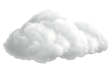 White soft cloud isolated on transparent background PNG