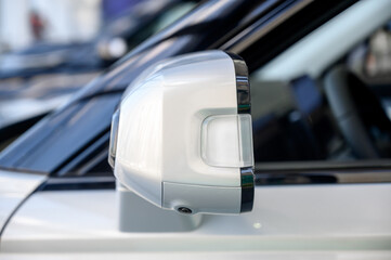 A car side mirror in a close up