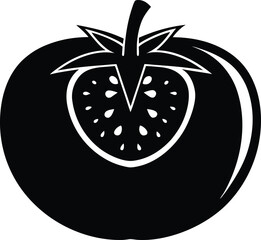 sliced tomato on white background 