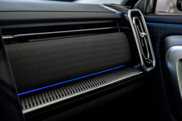 Car air conditioner close-up. Air conditioner flow inside the car.
