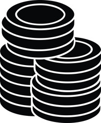 stack of coins icon on white background 