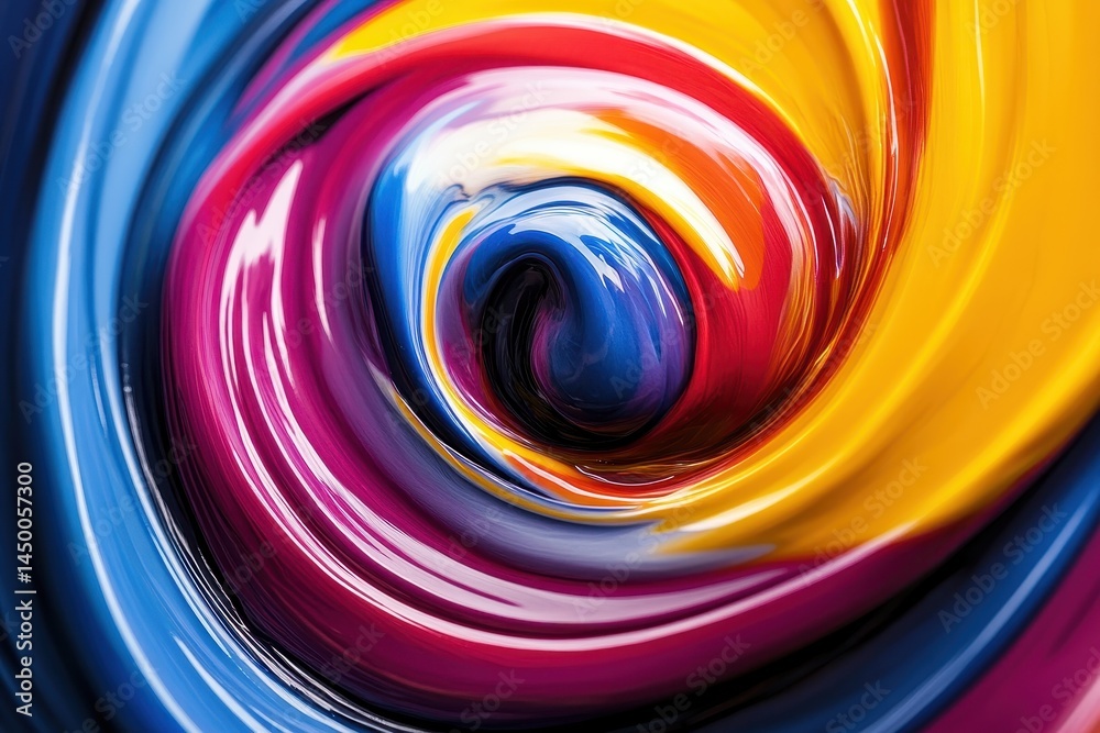 Wall mural dynamic swirl showcasing a creative fusion of vibrant colors in a mesmerizing pattern, dynamic swirl