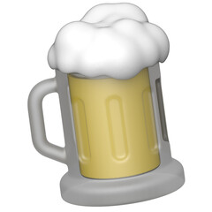 Beer Mug 3D icon on transparent