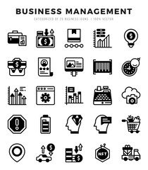 Business Management Icons Pack Lineal Filled Style. Vector illustration.