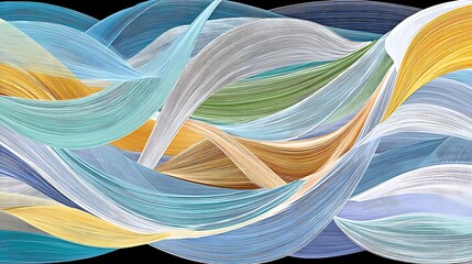 Abstract Swirling Pastel Threads Flowing Waves Design Artistic Texture Background