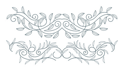 Set Floral wedding ornament 