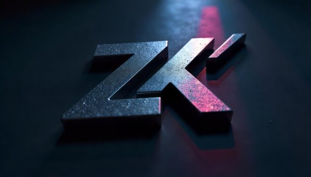 Silver Zk Letters Logo on Dark Background