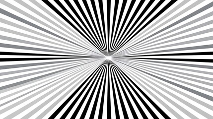 Fototapeta premium Abstract Monochrome Radial Lines Background Dynamic Grey and Black Stripes Converging Design