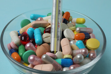 different colored cardiogram pills