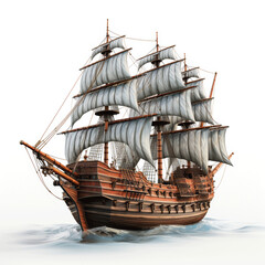 Legendary Pirate Vessel Navigating Waves