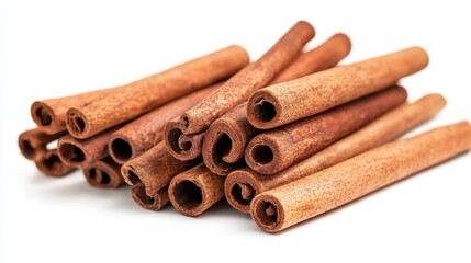Cinnamon sticks arranged beautifully against a clean background with natural lighting bringing warmth to the composition