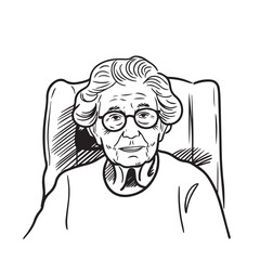 Old Woman Silhouette - Minimalist Character Art - old woman silhouette - old woman vector - old woman doodle - woman illustration - old woman line art

