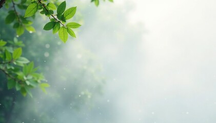 Gentle rain, fine mist, pristine white backdrop , airy, photography, peaceful