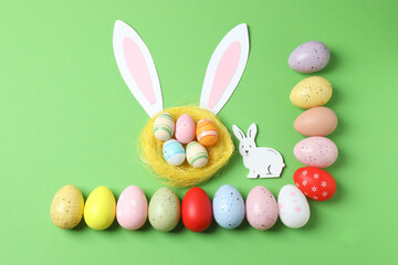 Colorful pastel Easter eggs  