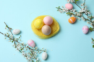 easter eggs and flowers