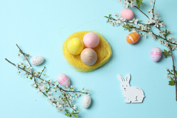 easter eggs and flowers