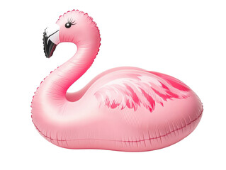 Summer fun with a pink flamingo pool float for relaxation and play, cut out