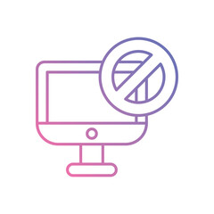 No Computer Icon vector stock illustration