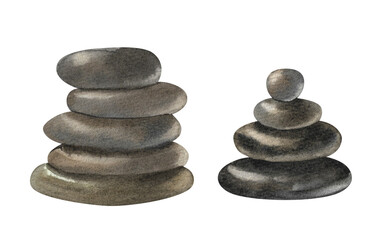 Accessories for thai massage. Hand drawn illustration of flowers, bottles, bath towels on white isolated background for aromatherapy design. Relaxation nature drawing clip art stock illustration