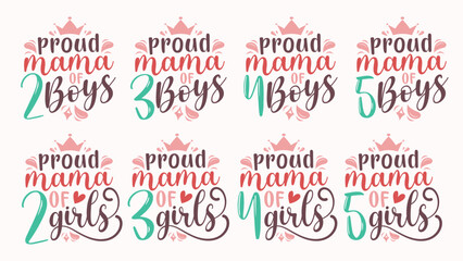 Proud Mama Bundle, Mother's Day Tshirt Design Bundle for Proud Mama