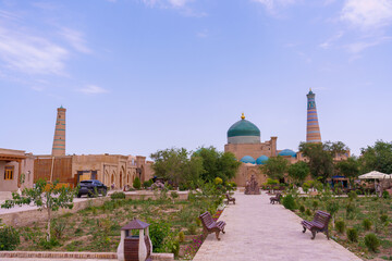 A green dome on top of a building
