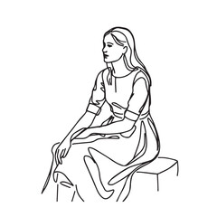 Sitting Woman Silhouette - Feminine Minimal Sketch - sitting woman silhouette - sitting woman vector - sitting woman doodle - woman illustration - sitting woman line art

