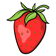 Colorful Hand Drawn Strawberry