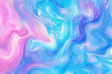 Mesmerizing Fluid Abstract Art featuring Vibrant Pink and Blue Marble Swirls