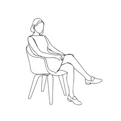 Sitting Woman Silhouette - Relaxed Line Art Style - sitting woman silhouette - sitting woman vector - sitting woman doodle - woman illustration - sitting woman line art


