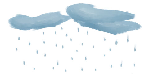 the cloud with rain isolate on png background