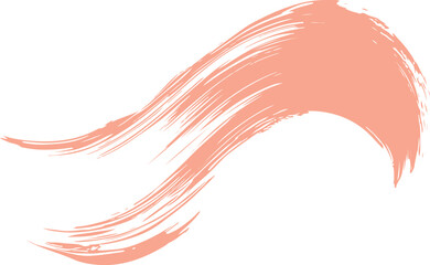 A delicate, light peach-toned lip gloss swatch, showcasing a soft, fluid texture.