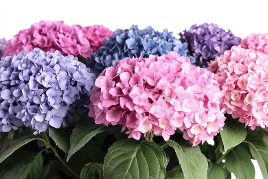 Colorful Hydrangea Clusters