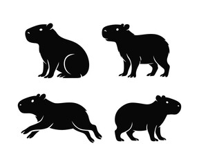 Capybara Vector Black Silhouette