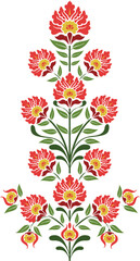 Indian traditional flower motif. Botanical floral ethnic motif. © Absurd Canvas