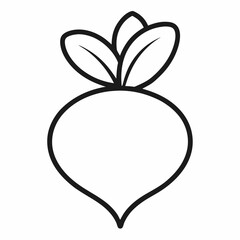 Radish outline icon on white background
